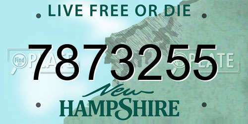 7873255 New Hampshire License Plate