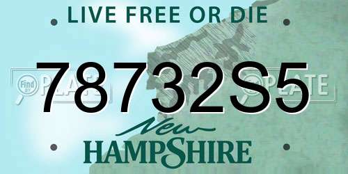 78732S5 New Hampshire License Plate