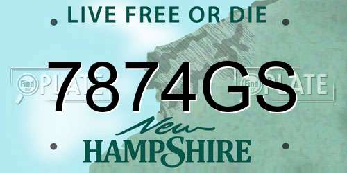 7874GS New Hampshire License Plate