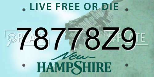 78778Z9 New Hampshire License Plate