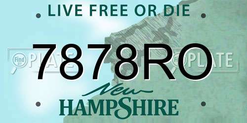 7878RO New Hampshire License Plate