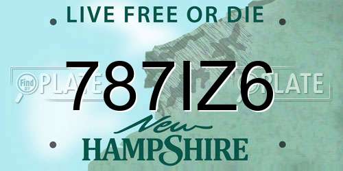 787IZ6 New Hampshire License Plate
