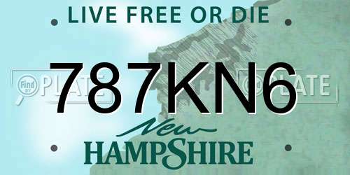 787KN6 New Hampshire License Plate