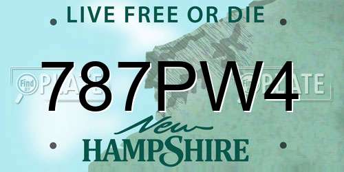 787PW4 New Hampshire License Plate