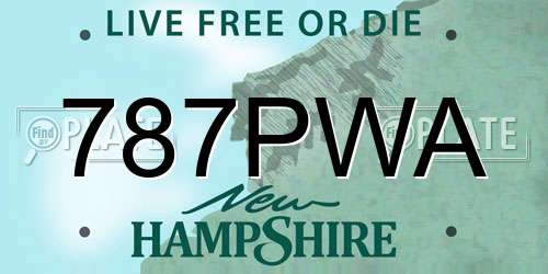 787PWA New Hampshire License Plate