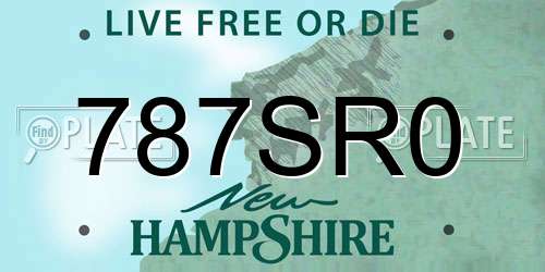 787SR0 New Hampshire License Plate