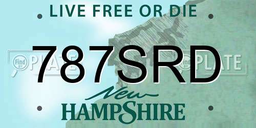 787SRD New Hampshire License Plate