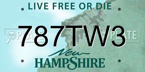 787TW3 New Hampshire License Plate