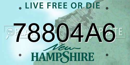 78804A6 New Hampshire License Plate