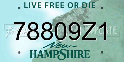 78809Z1 New Hampshire License Plate
