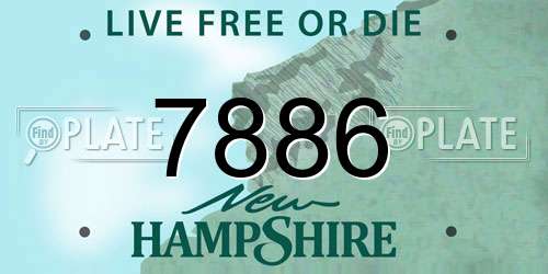 7886 New Hampshire License Plate
