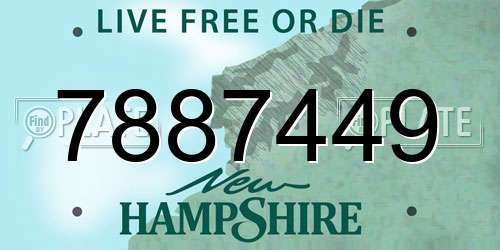 7887449 New Hampshire License Plate