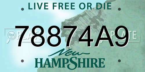 78874A9 New Hampshire License Plate