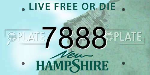 7888 New Hampshire License Plate