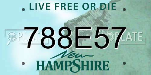 788E57 New Hampshire License Plate