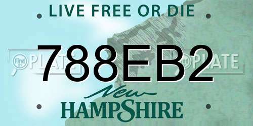 788EB2 New Hampshire License Plate