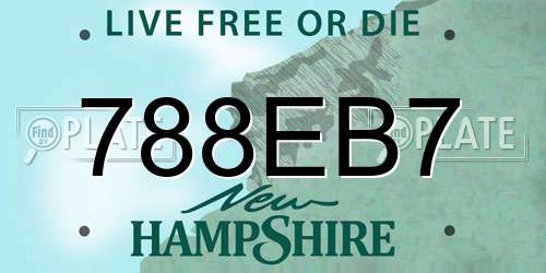 788EB7 New Hampshire License Plate