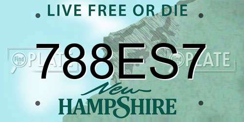 788ES7 New Hampshire License Plate