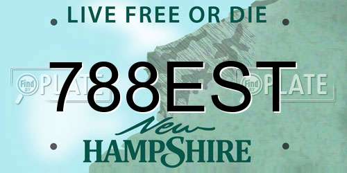 788EST New Hampshire License Plate