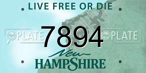 7894 New Hampshire License Plate