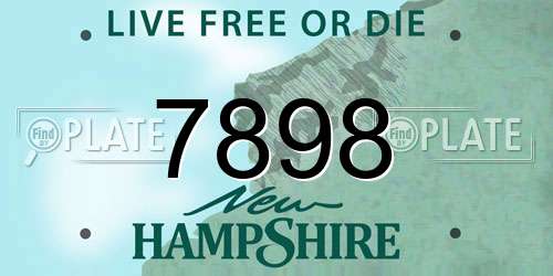 7898 New Hampshire License Plate