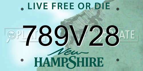 789V28 New Hampshire License Plate