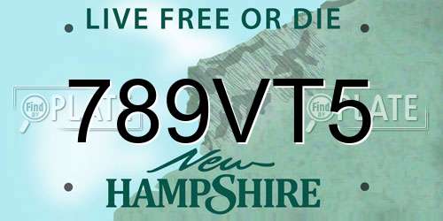789VT5 New Hampshire License Plate