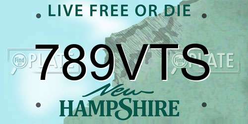 789VTS New Hampshire License Plate