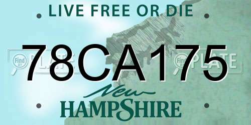 78CA175 New Hampshire License Plate