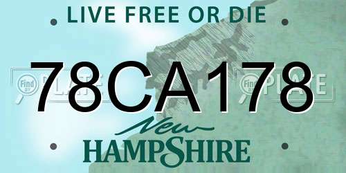 78CA178 New Hampshire License Plate