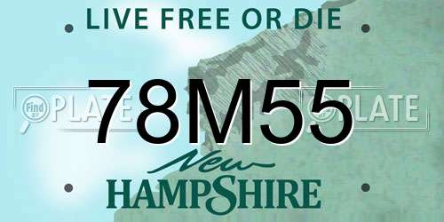 78M55 New Hampshire License Plate