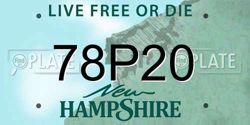78P20 New Hampshire License Plate