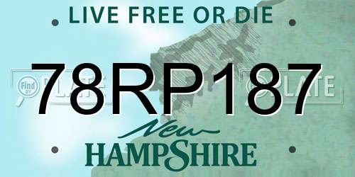 78RP187 New Hampshire License Plate