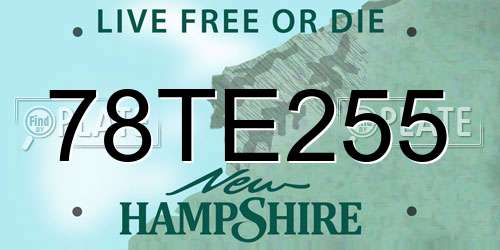 78TE255 New Hampshire License Plate