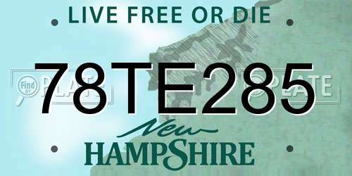 78TE285 New Hampshire License Plate