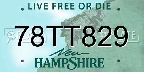78TT829 New Hampshire License Plate
