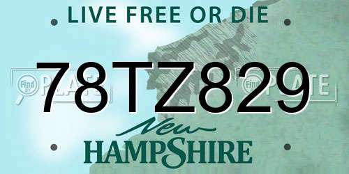 78TZ829 New Hampshire License Plate