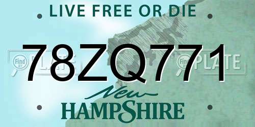 78ZQ771 New Hampshire License Plate