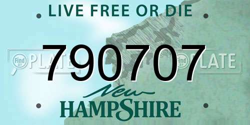 790707 New Hampshire License Plate