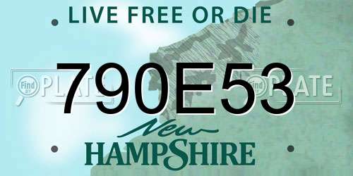 790E53 New Hampshire License Plate