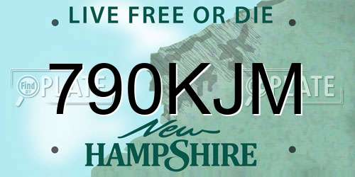 790KJM New Hampshire License Plate