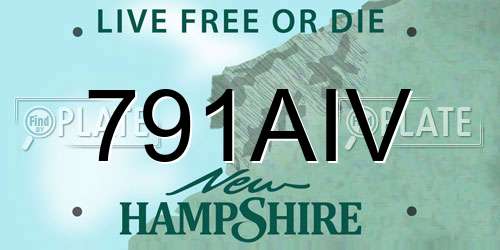 791AIV New Hampshire License Plate