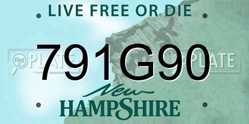 791G90 New Hampshire License Plate