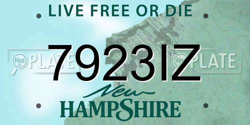 7923IZ New Hampshire License Plate
