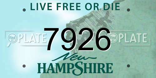 7926 New Hampshire License Plate