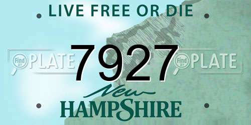 7927 New Hampshire License Plate