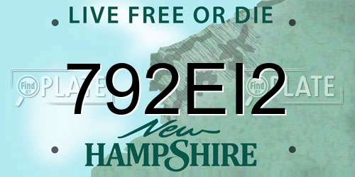 792EI2 New Hampshire License Plate