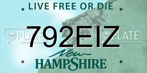 792EIZ New Hampshire License Plate