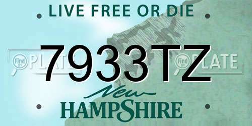 7933TZ New Hampshire License Plate