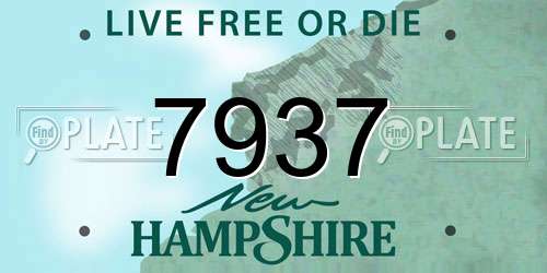 7937 New Hampshire License Plate